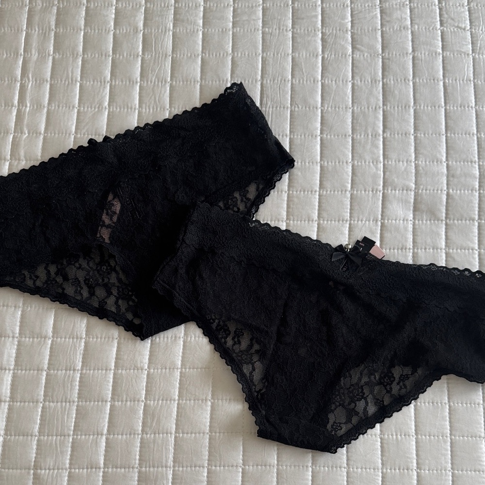 Victoria's Secret Black Lace Hiphugger Panties